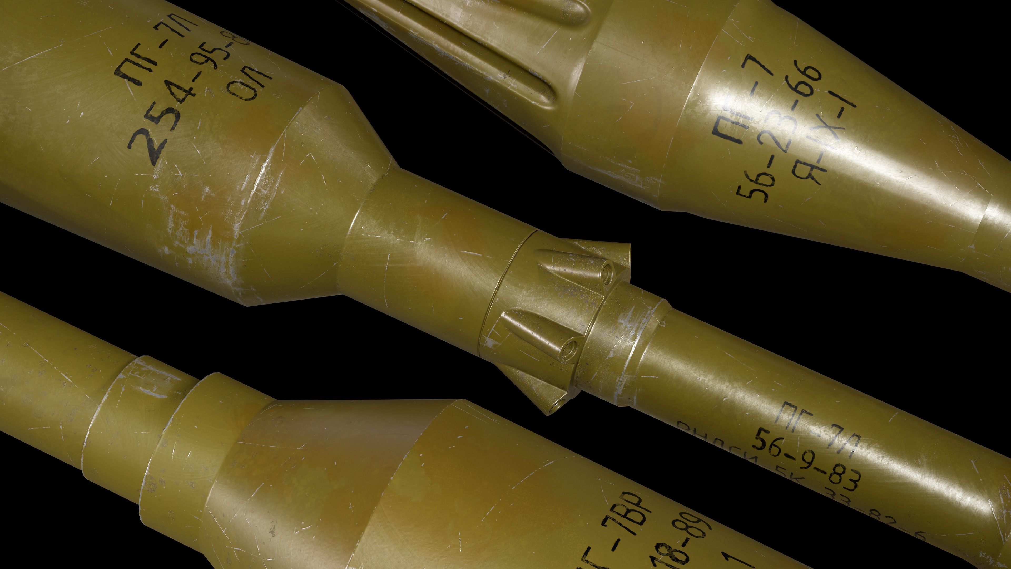 RPG7 Missiles  OG-7V  PG-7  PG-7L  PG-7R Low-poly 3D model_3