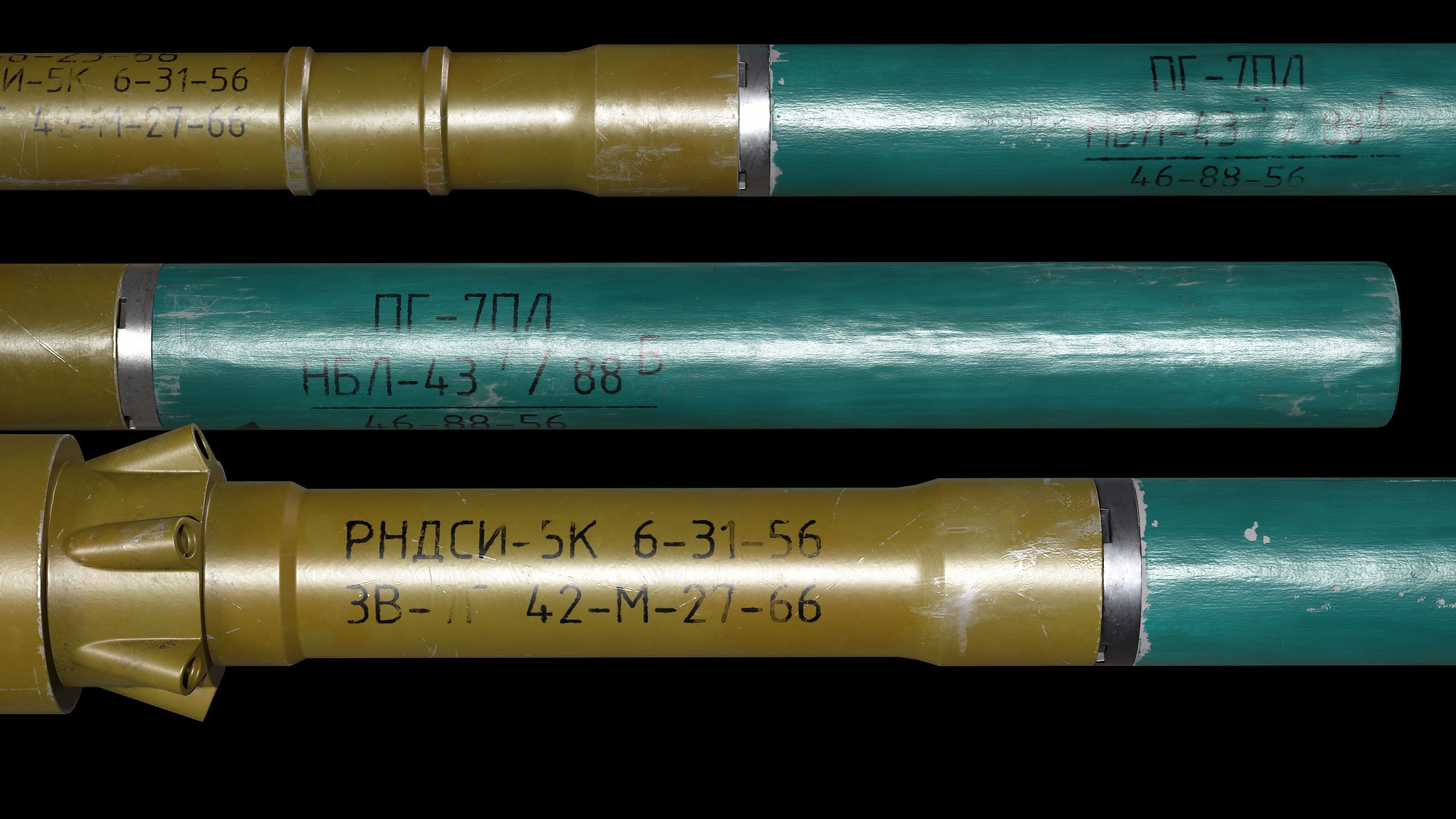 RPG7 Missiles  OG-7V  PG-7  PG-7L  PG-7R Low-poly 3D model_5