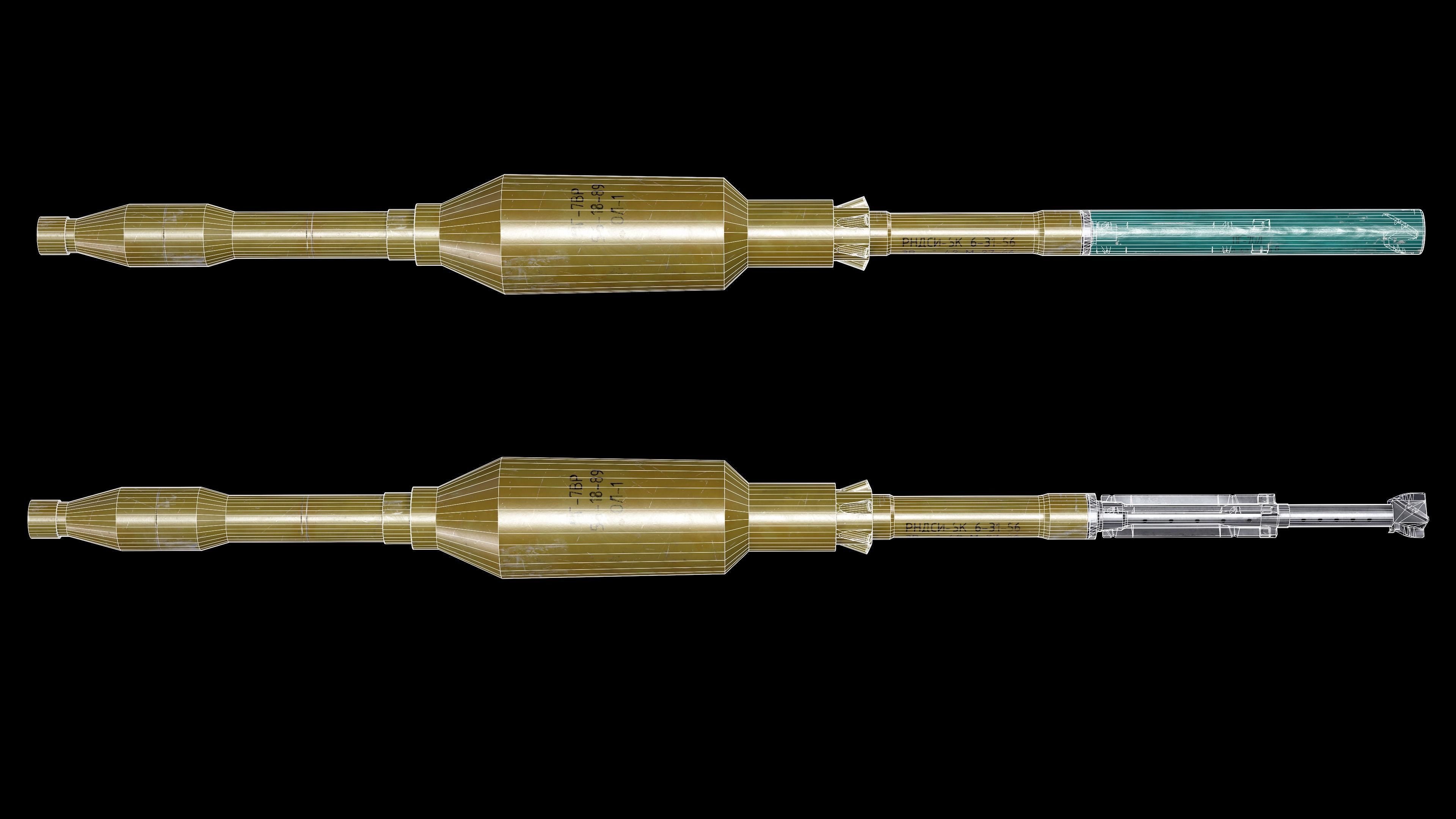 RPG7 Missiles  OG-7V  PG-7  PG-7L  PG-7R Low-poly 3D model_14