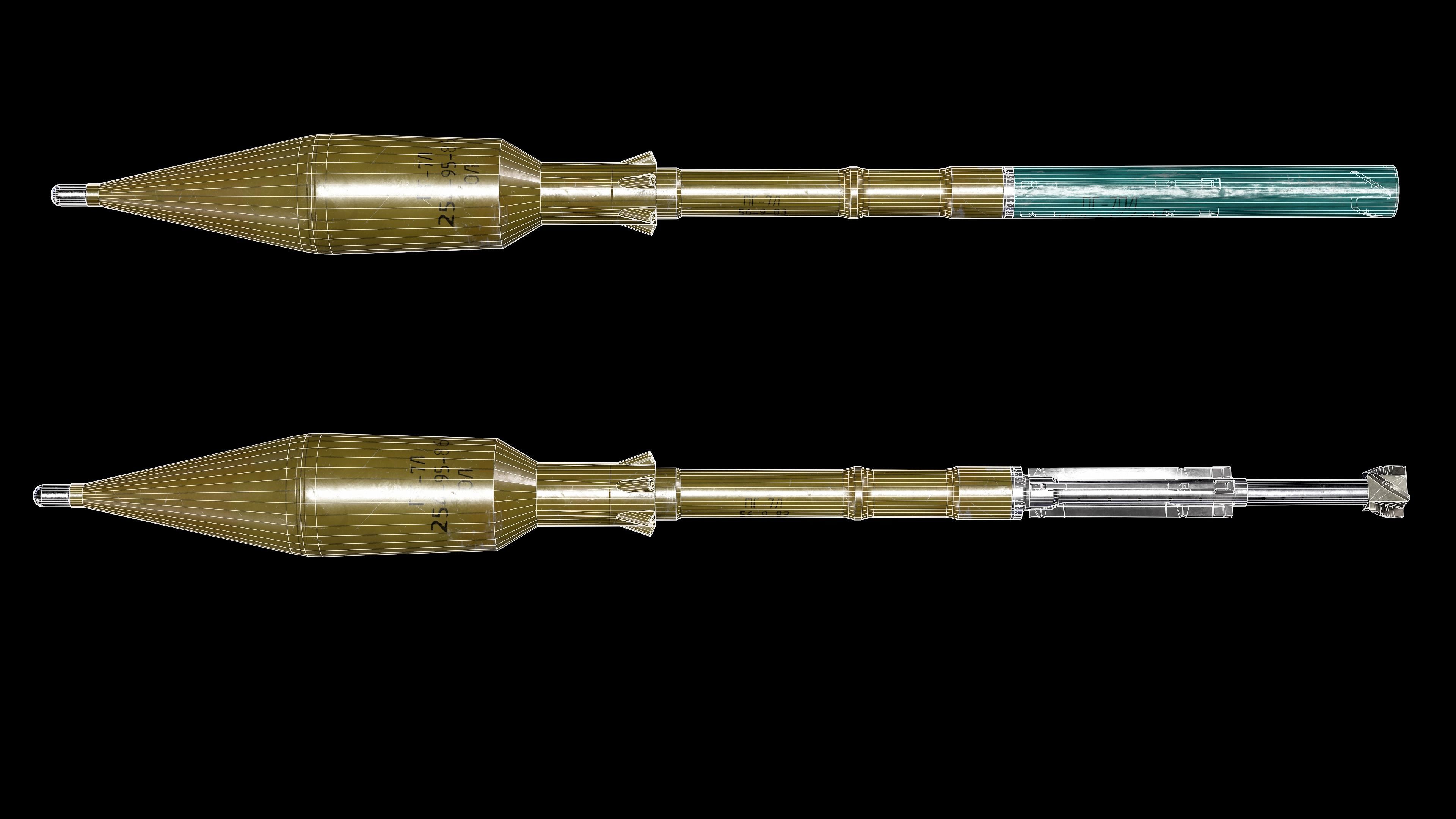 RPG7 Missiles  OG-7V  PG-7  PG-7L  PG-7R Low-poly 3D model_10
