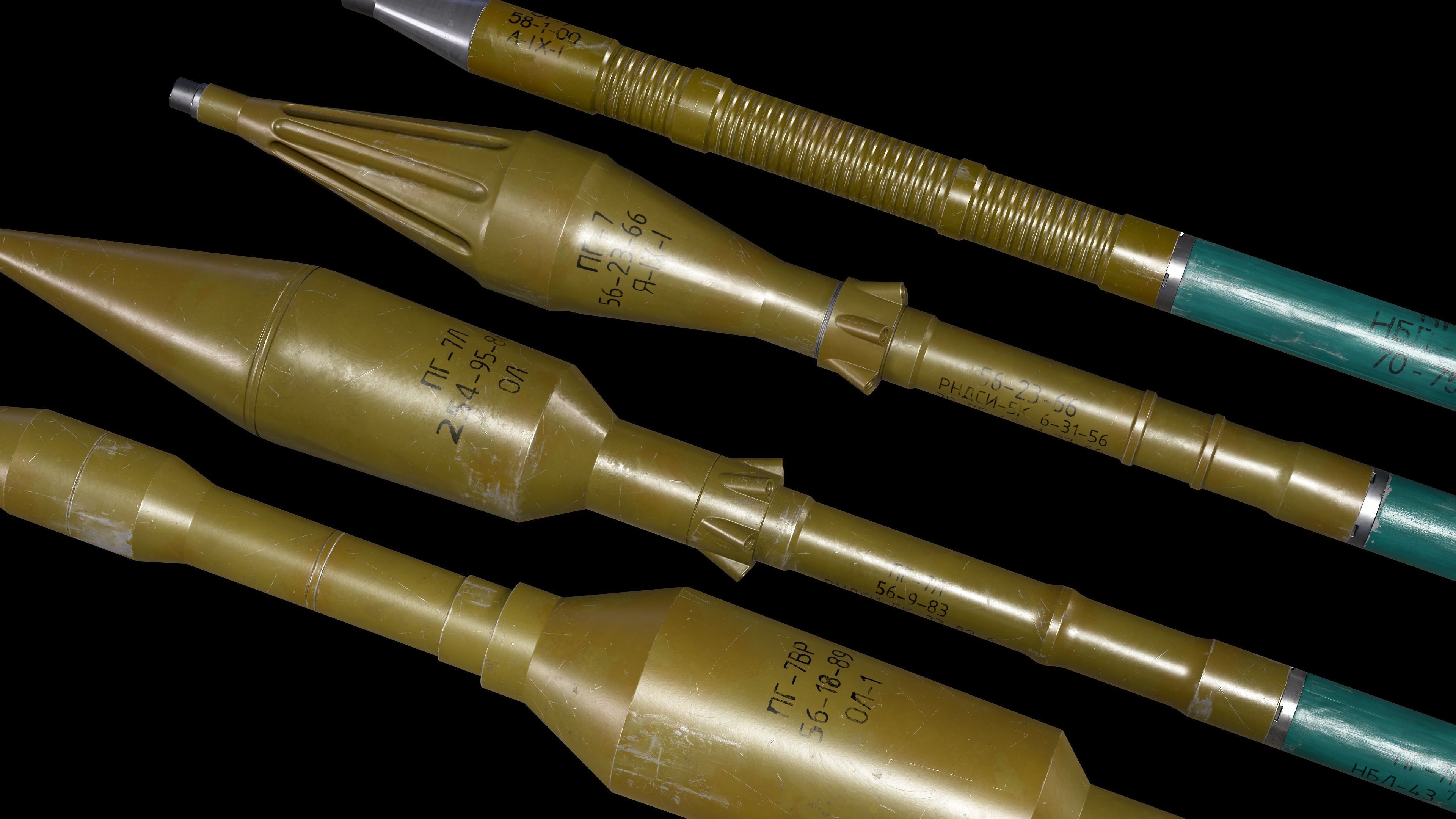 RPG7 Missiles  OG-7V  PG-7  PG-7L  PG-7R Low-poly 3D model_2
