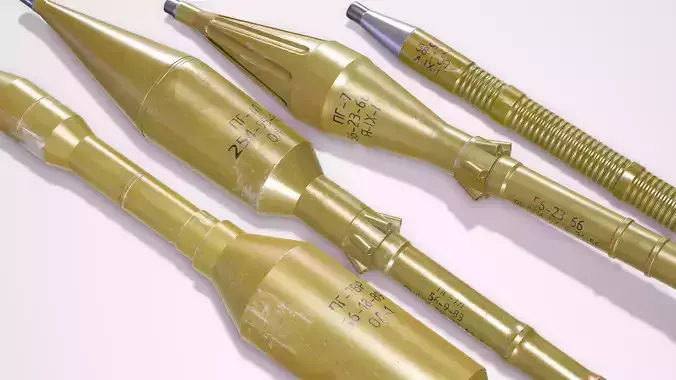 RPG7 Missiles  OG-7V  PG-7  PG-7L  PG-7R Low-poly 3D model