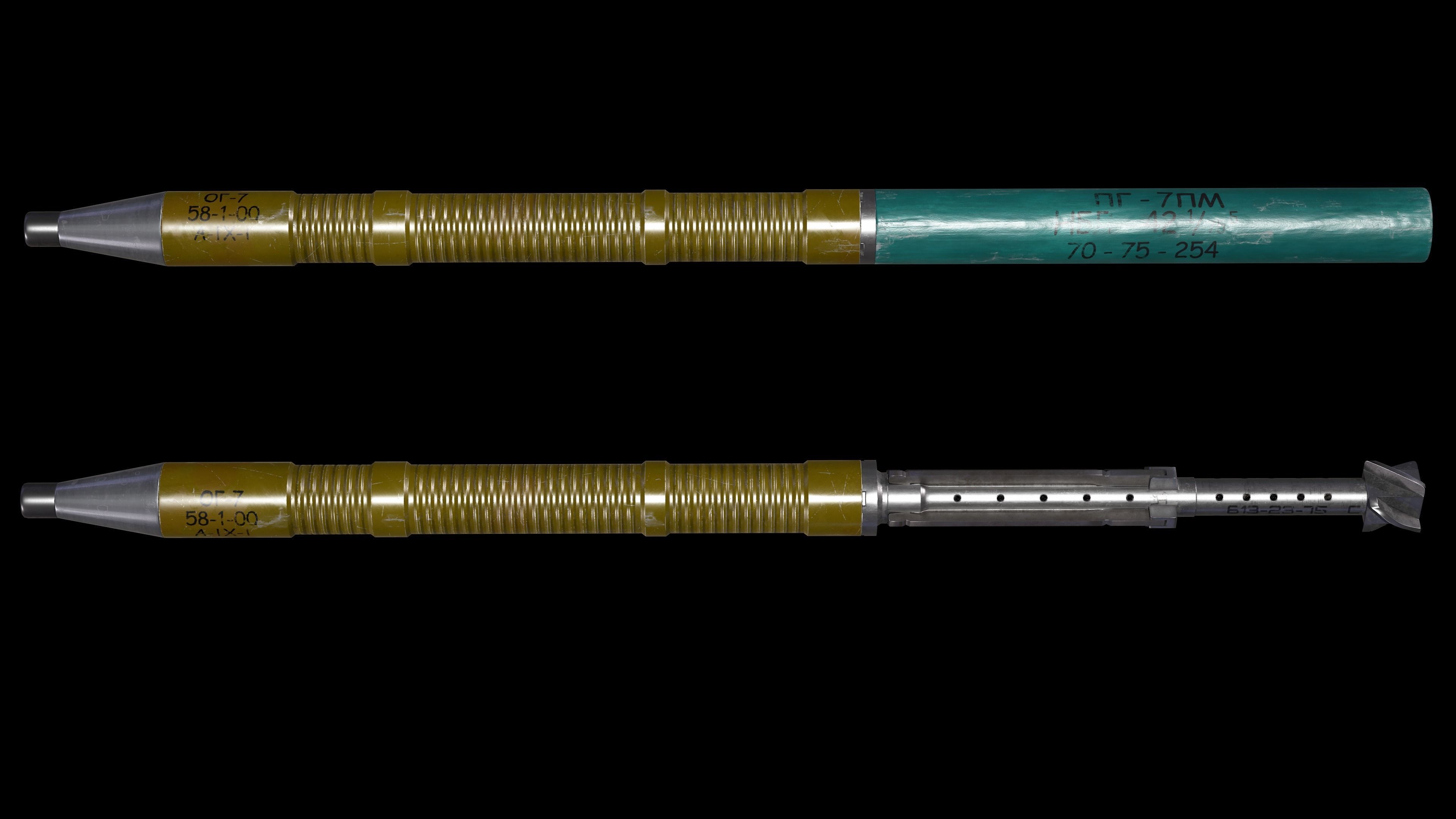 RPG7 Missiles  OG-7V  PG-7  PG-7L  PG-7R Low-poly 3D model_7