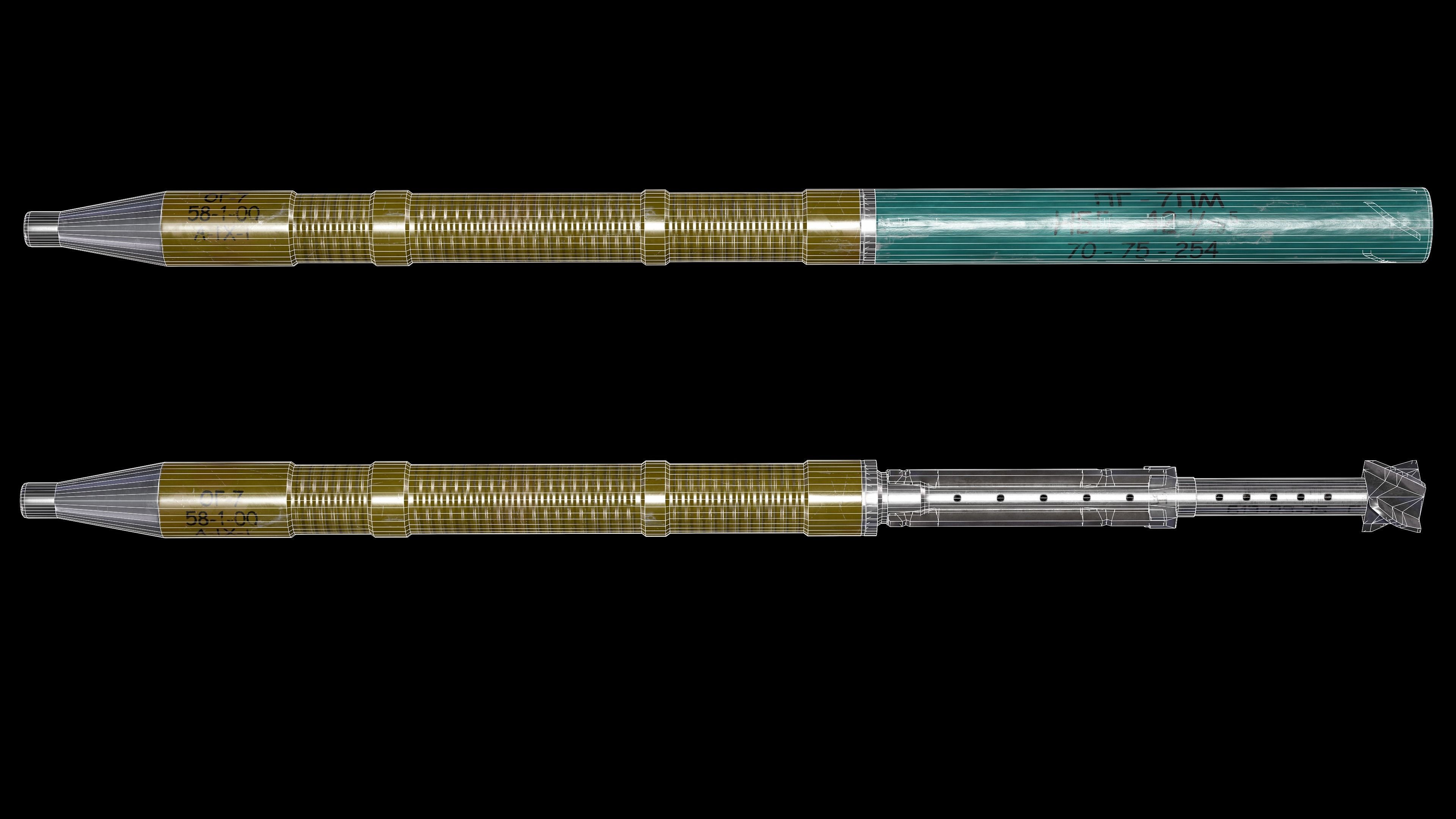 RPG7 Missiles  OG-7V  PG-7  PG-7L  PG-7R Low-poly 3D model_8