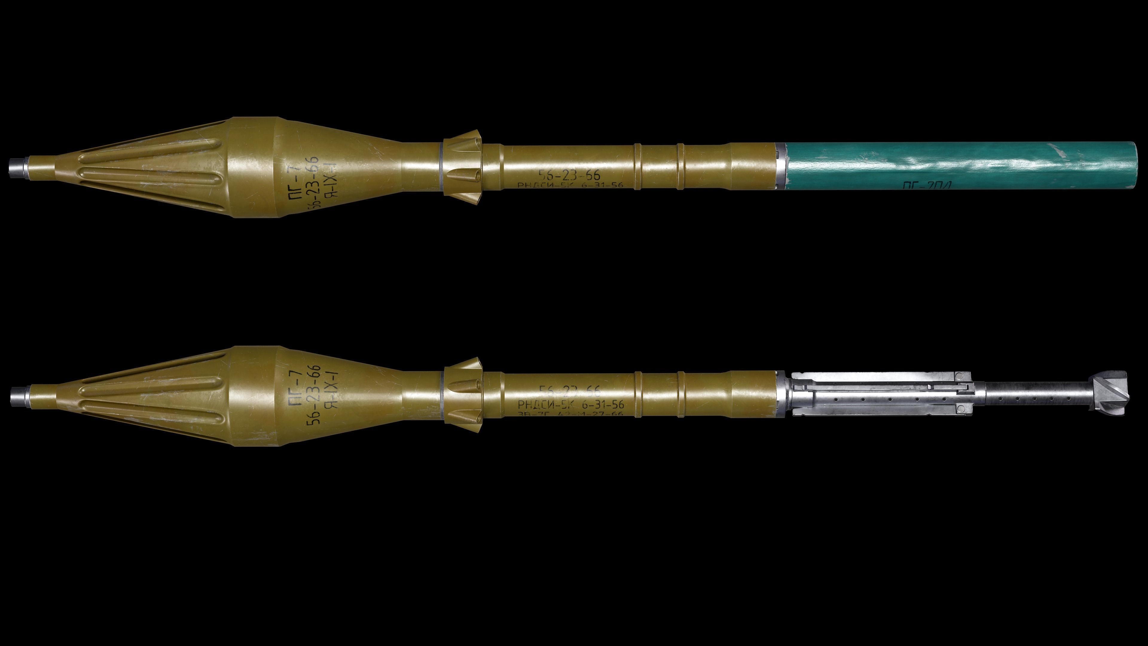 RPG7 Missiles  OG-7V  PG-7  PG-7L  PG-7R Low-poly 3D model_11