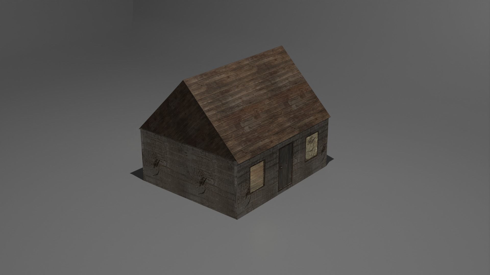 Shack wooden house Free low-poly 3D model_1
