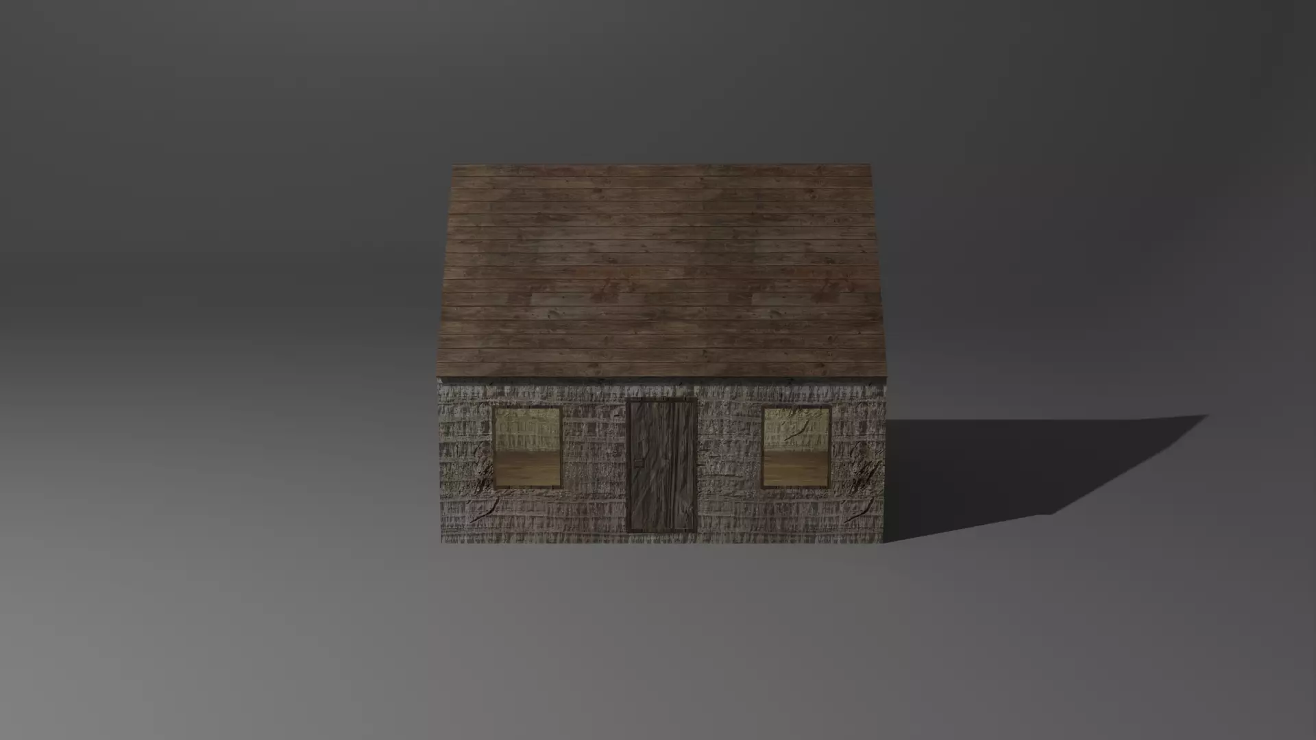 Shack wooden house Free low-poly 3D model_0