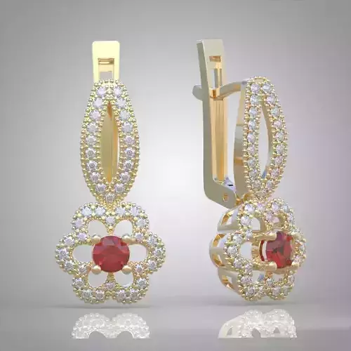 Earring 3D model 3D printable model 0015-7