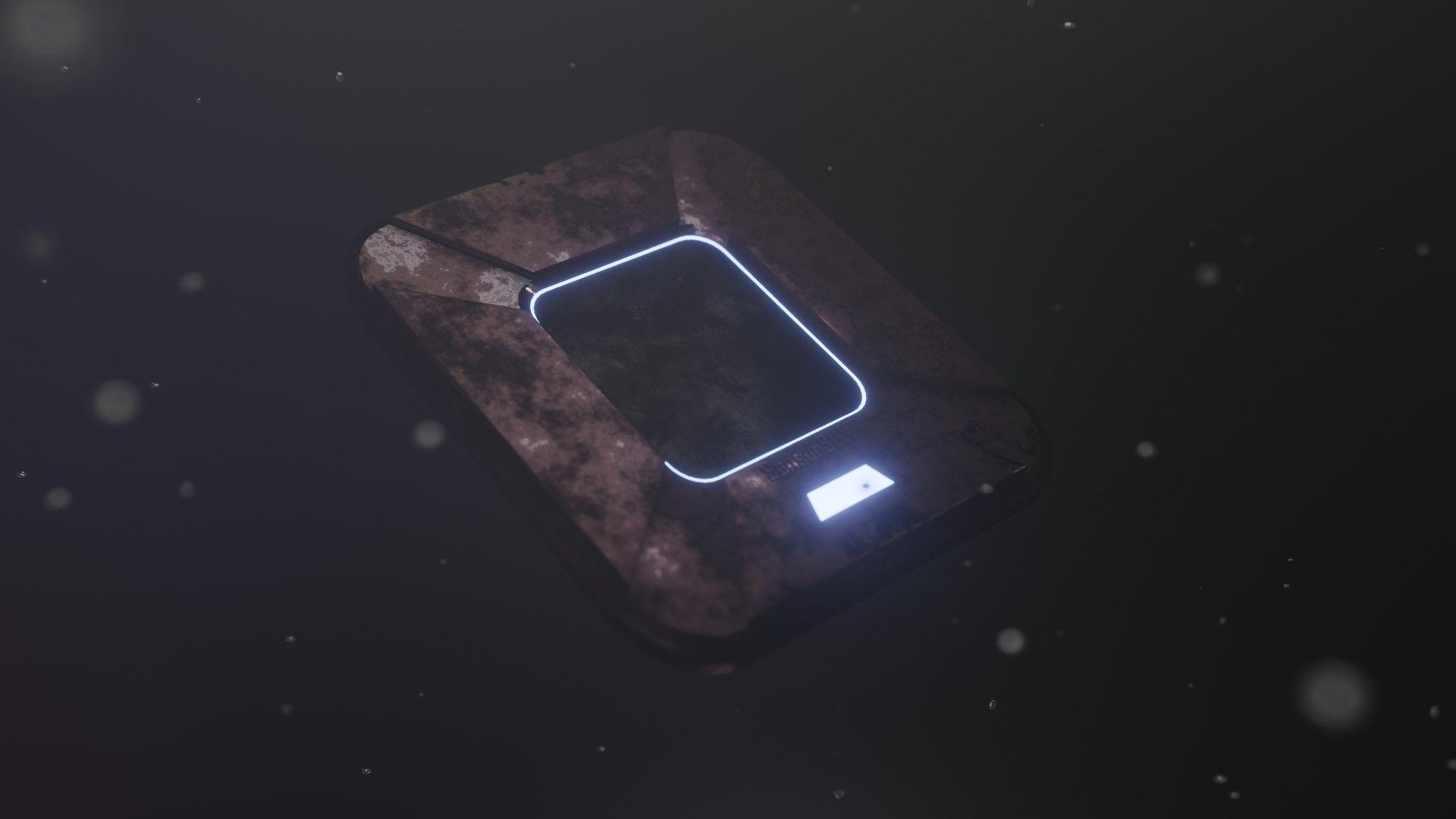 SensorSPX spacecraft with orange light 3D model_3