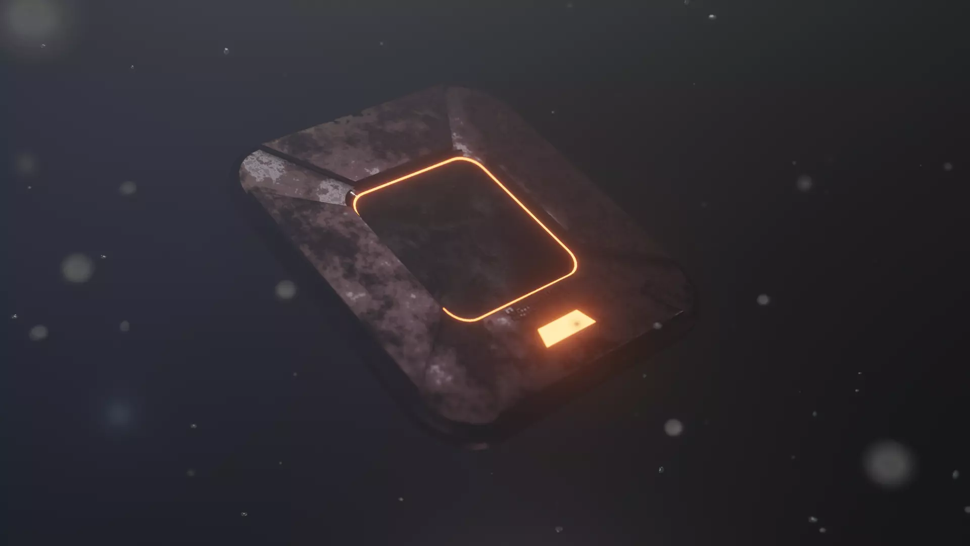 SensorSPX spacecraft with orange light 3D model_0