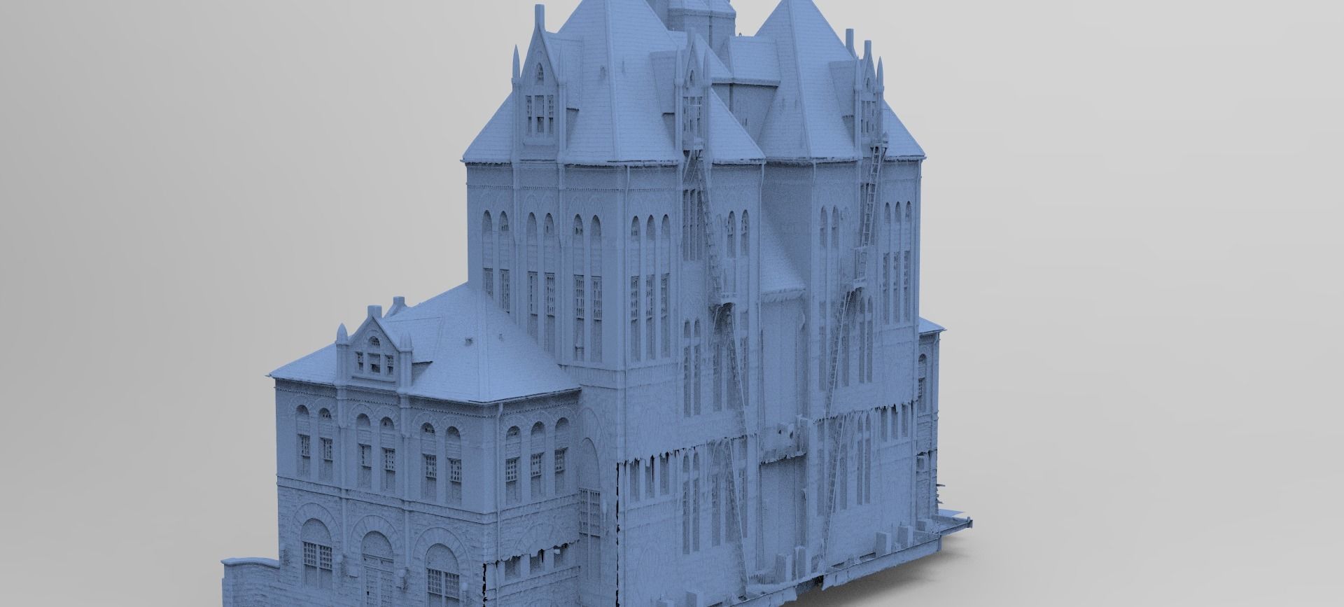 Victorian Steampunk City Street 6  3D model_1