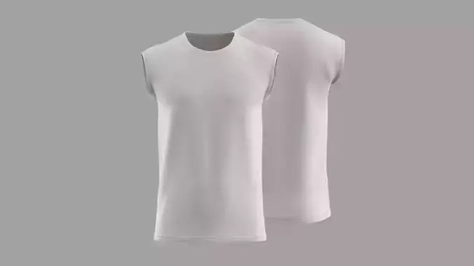 Sleeveless Casual T-Shirt with Round Neck 