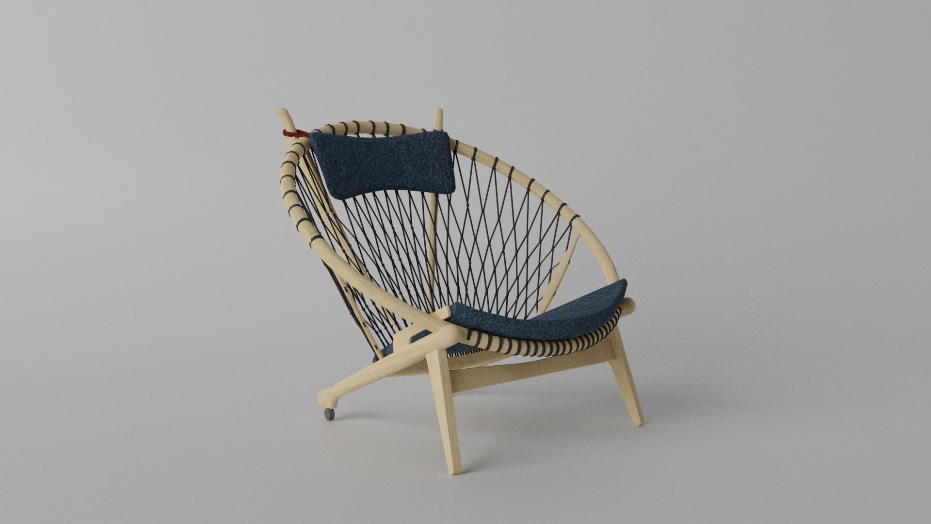  Rattan Chair  Low-poly 3D model_1