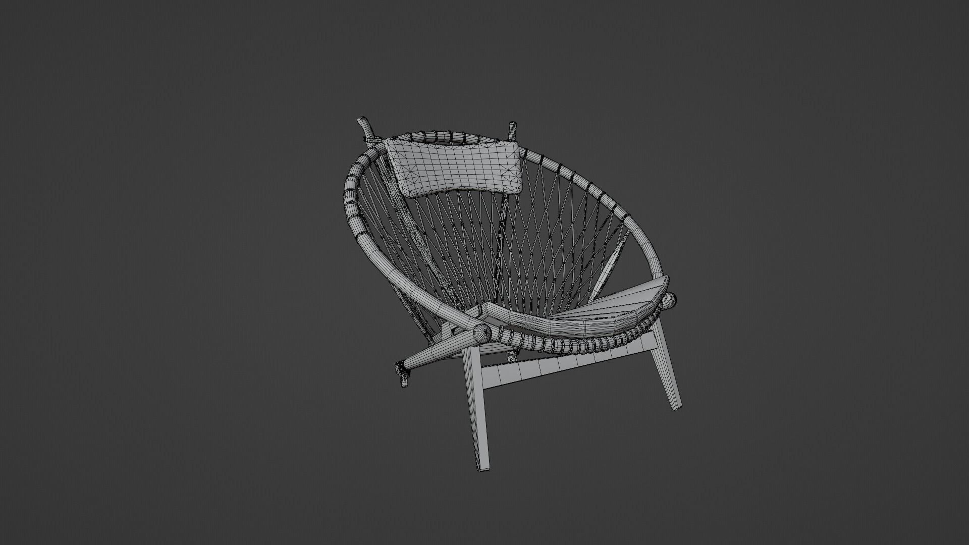  Rattan Chair  Low-poly 3D model_3