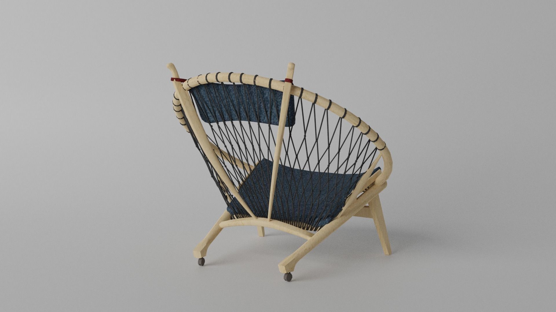  Rattan Chair  Low-poly 3D model_9