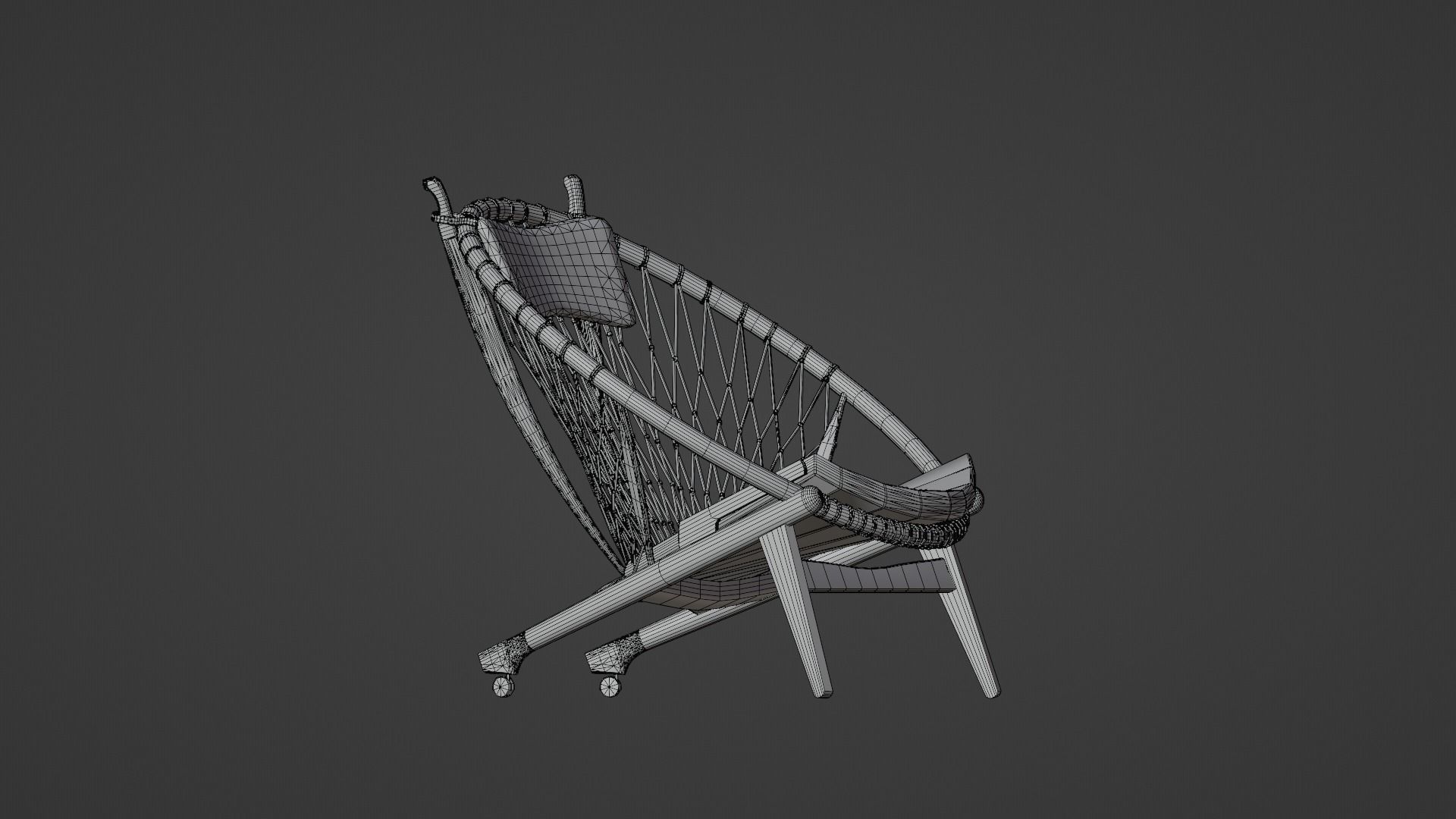  Rattan Chair  Low-poly 3D model_4