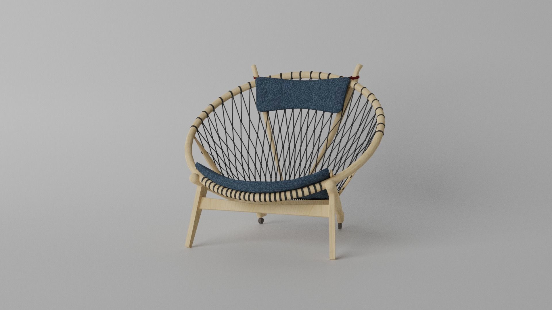  Rattan Chair  Low-poly 3D model_5