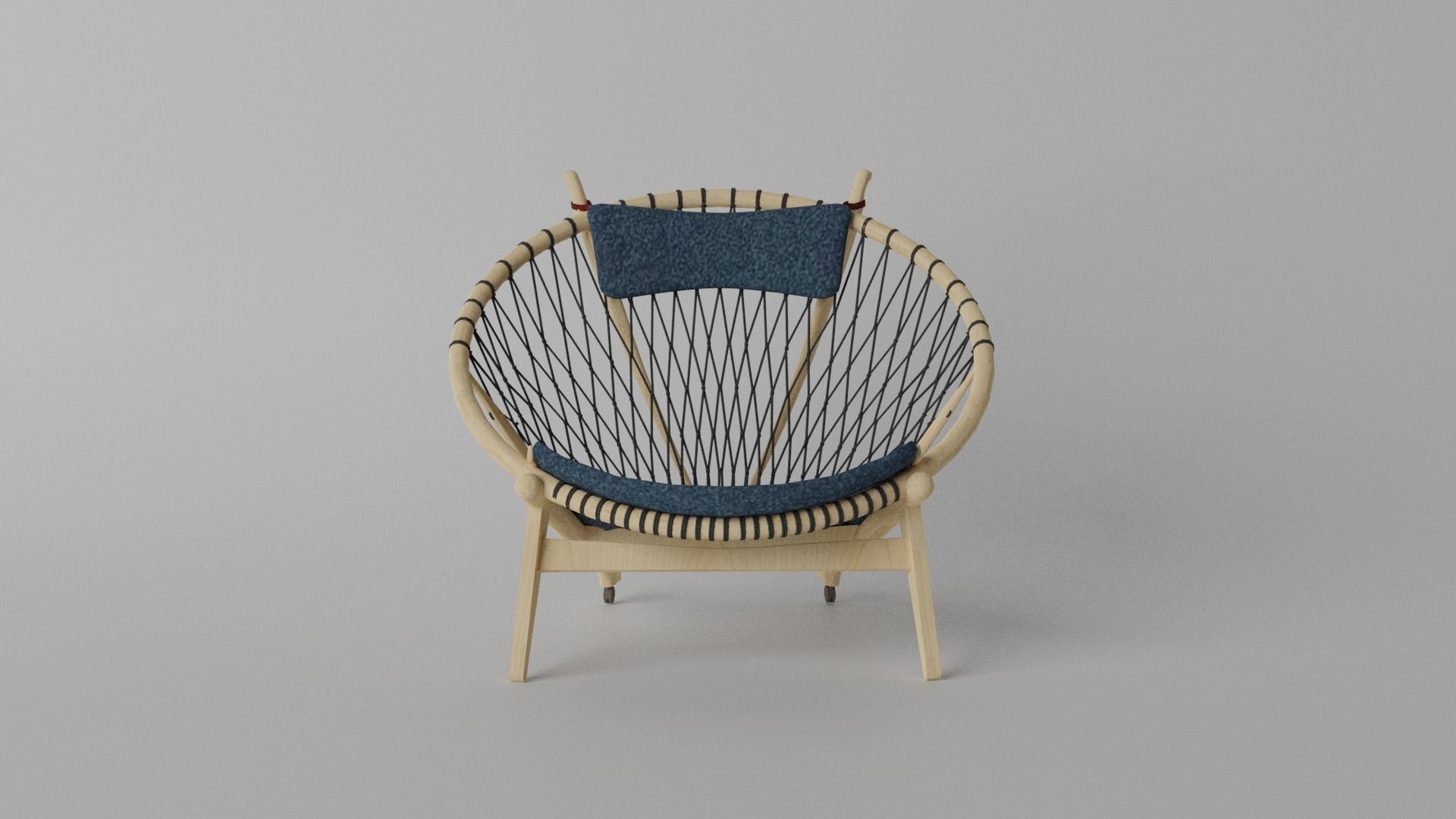  Rattan Chair  Low-poly 3D model_2