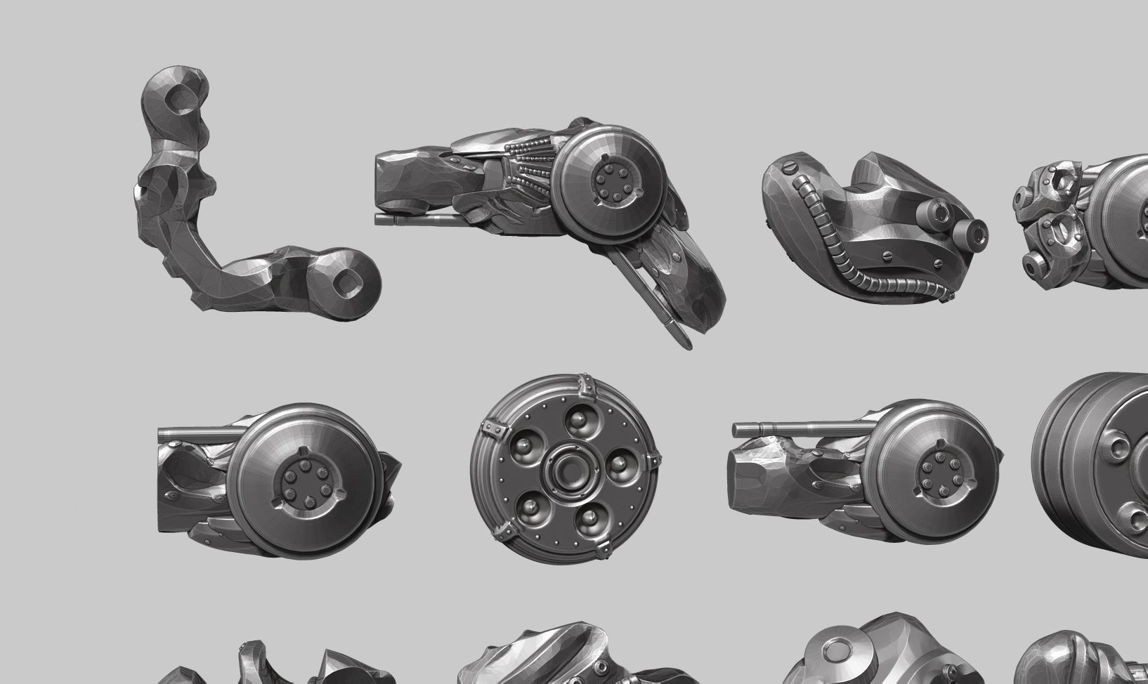 23 Zbrush IMM robotic parts 3d print model 3D print model_3