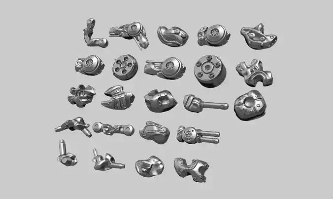 23 Zbrush IMM robotic parts 3d print model 3D print model