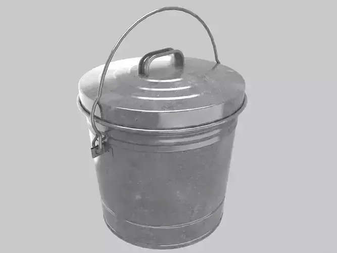 6 Gallon Galvanized Trash Can 3D model