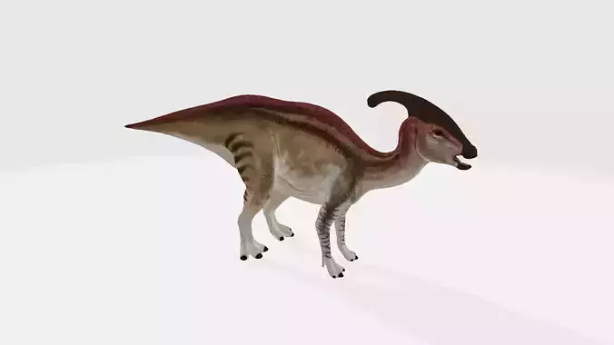 Parasaurolophus dinosaur with long horns