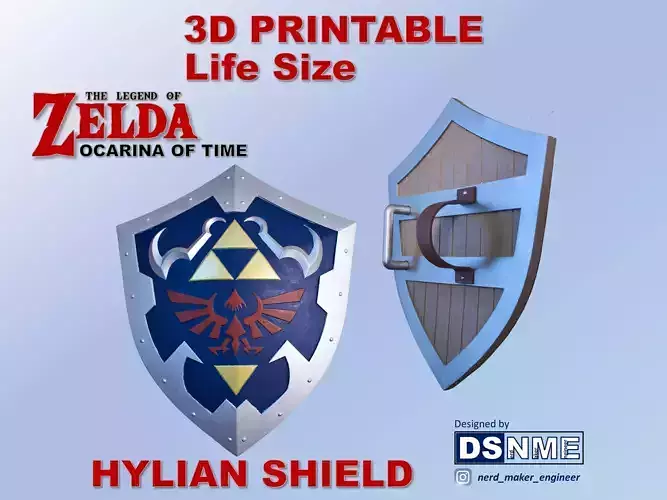 Hylian Shield from Zelda Ocarina of Time - Life Size -   3D print model