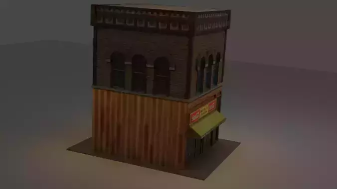 Building low poly brick with clock on top