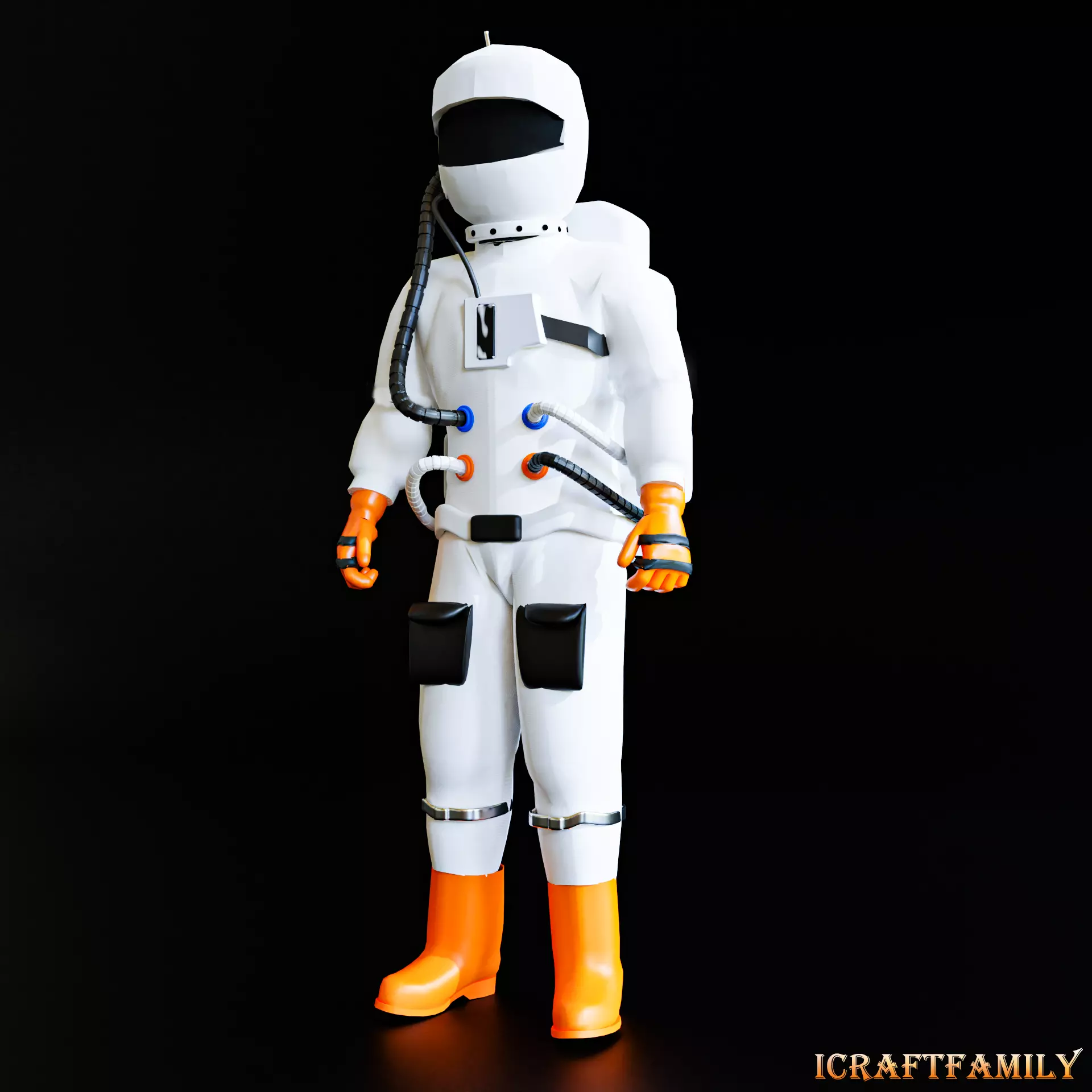 Stylized Astronaut Low-poly 3D model