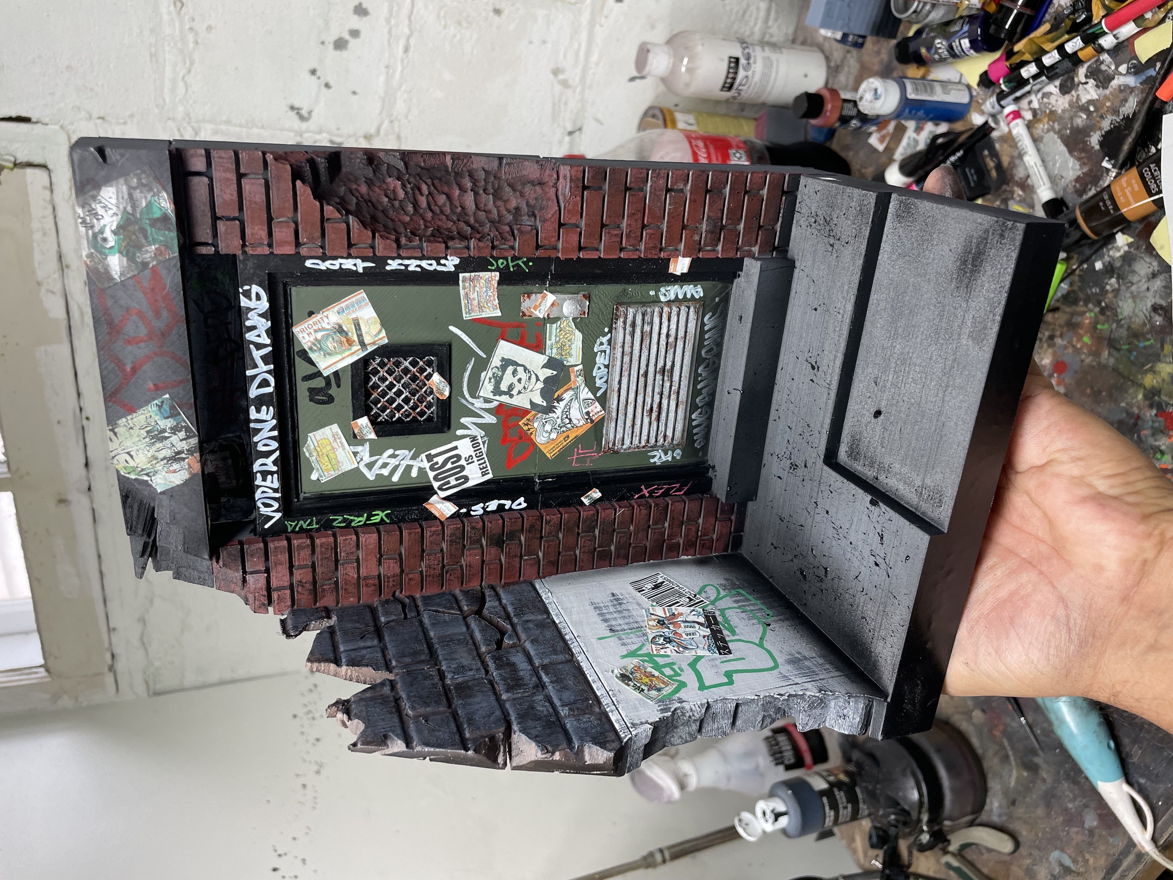 1 12 Scale NY Alley Doorway Diorama STL File 3D print model_1