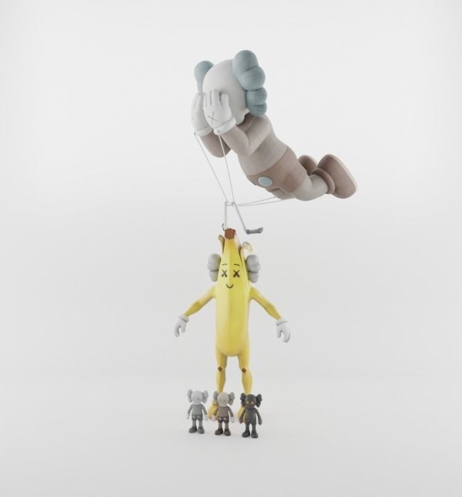 3D model Kaws Peely Backbling and Glider VR / AR / low-poly | CGTrader