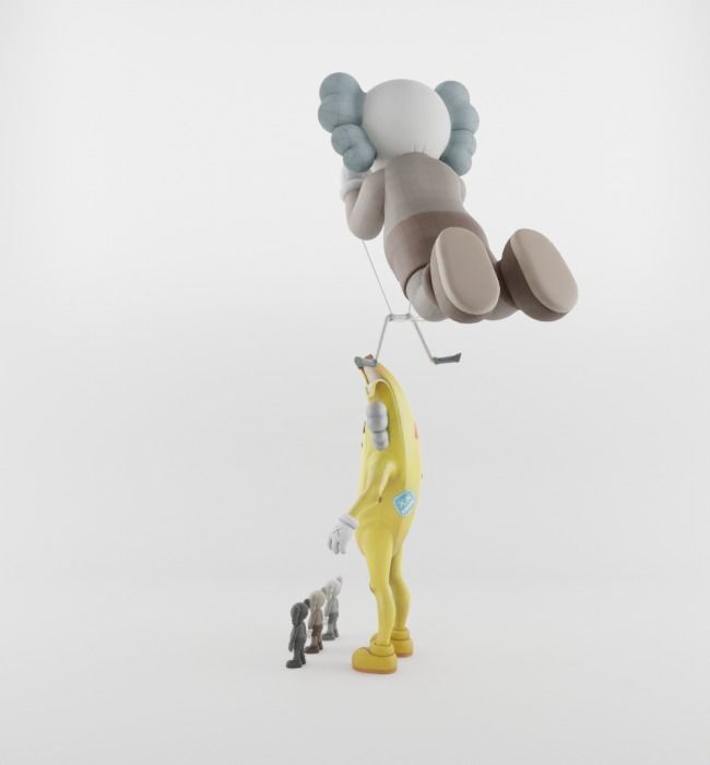3D model Kaws Peely Backbling and Glider VR / AR / low-poly | CGTrader