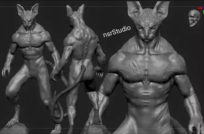 cat warrior miniature