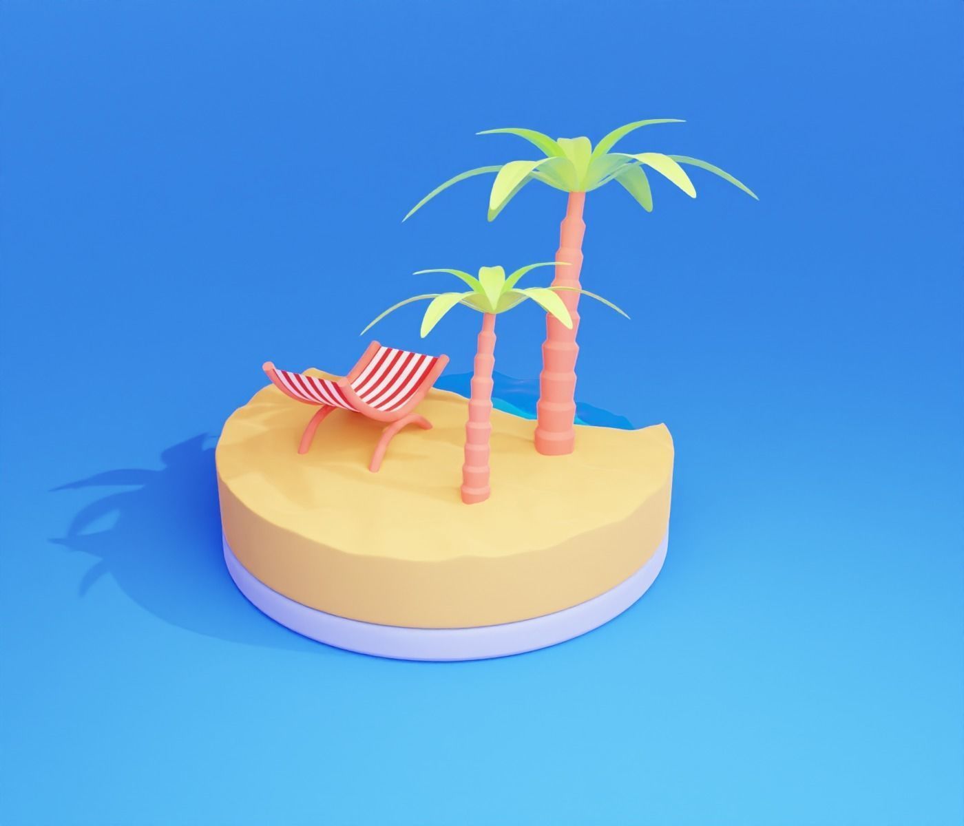 Beautiful beach art free 3d model Free 3D model_3