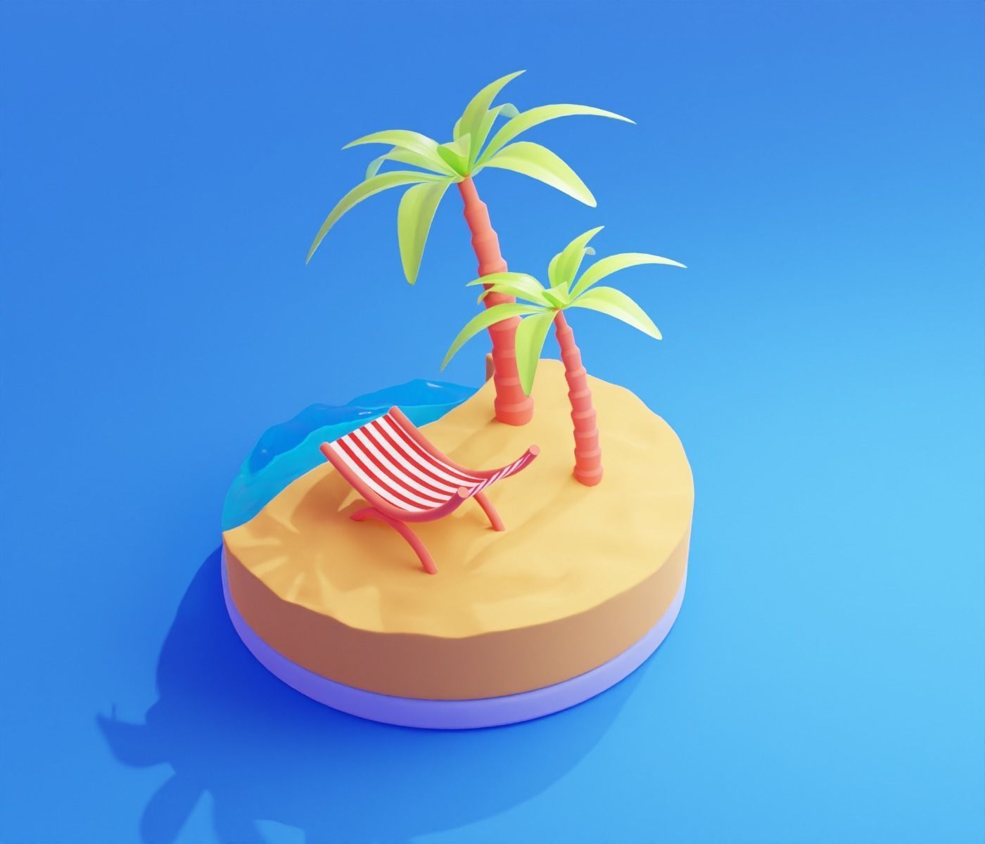 Beautiful beach art free 3d model Free 3D model_2