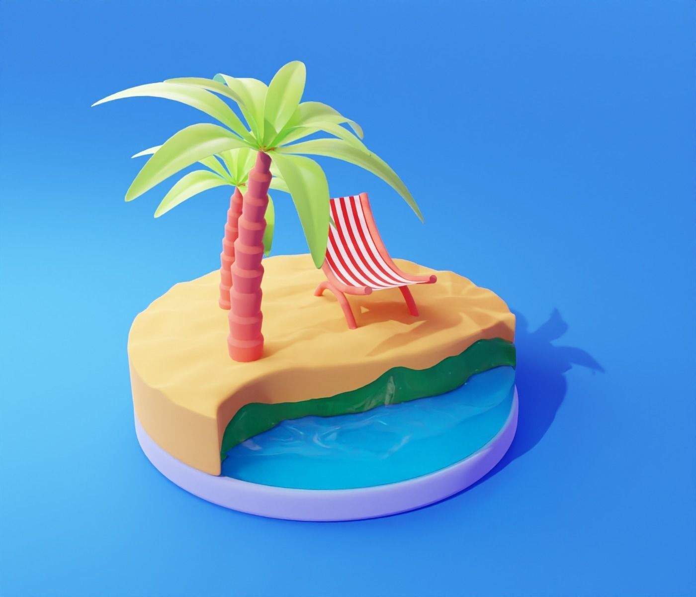 Beautiful beach art free 3d model Free 3D model_5
