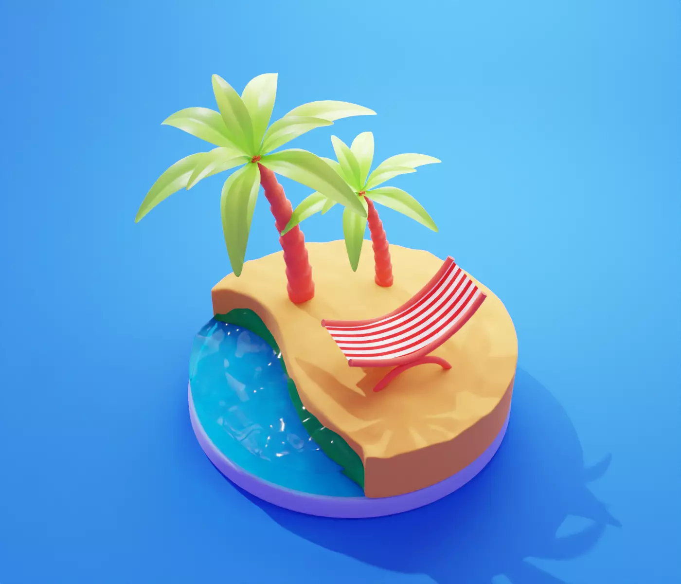 Beautiful beach art free 3d model Free 3D model_0