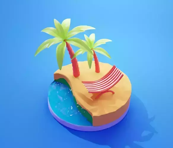 Beautiful beach art free 3d model