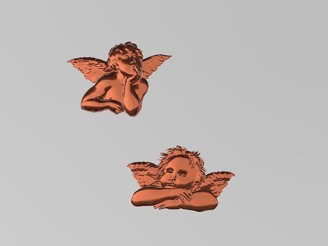 Cherub pair of angels 3D print model