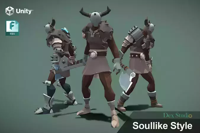 Soullike Style 02 Axe man Animations x115 Humanoid