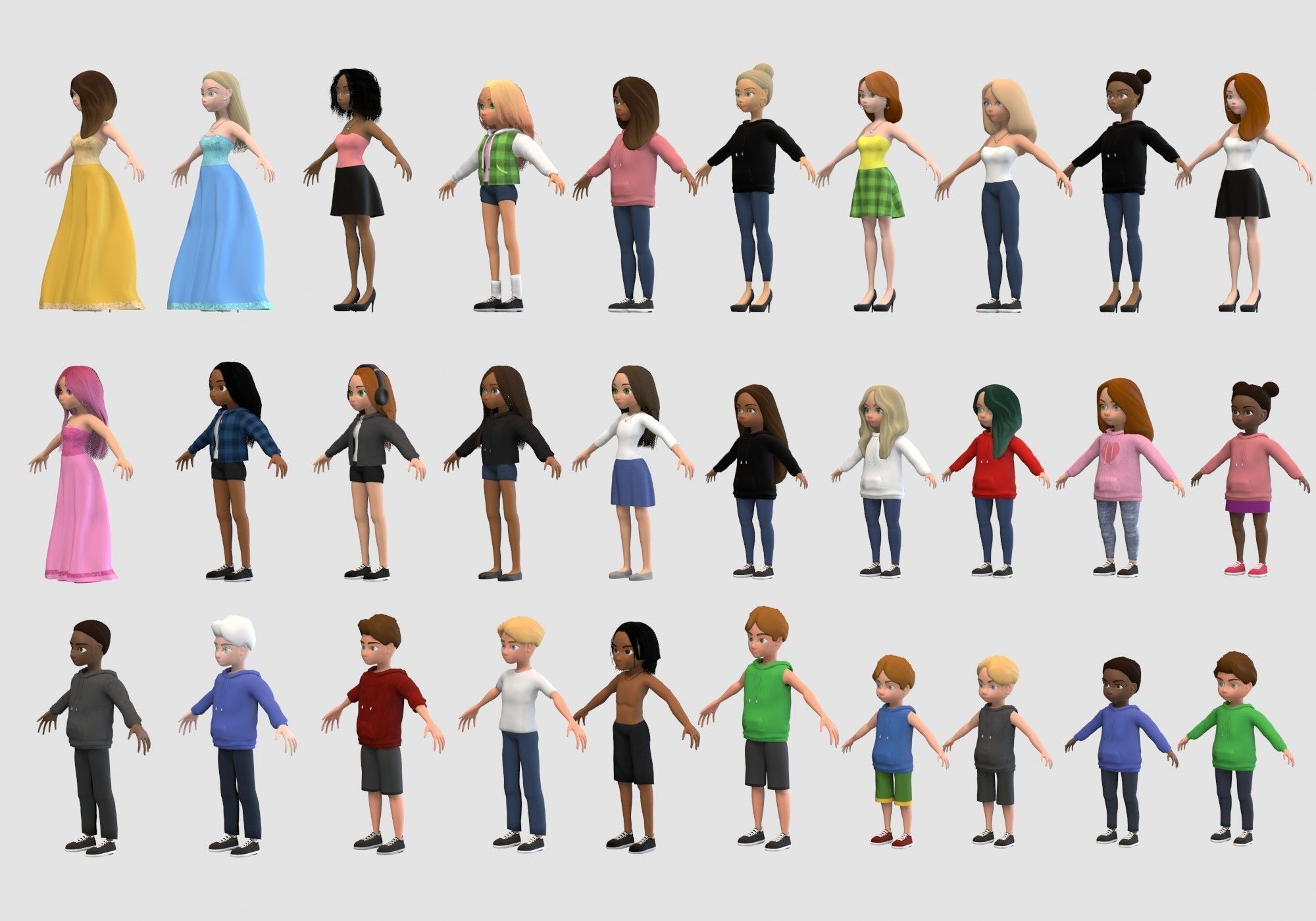 cartoon characters collection 3D model_8