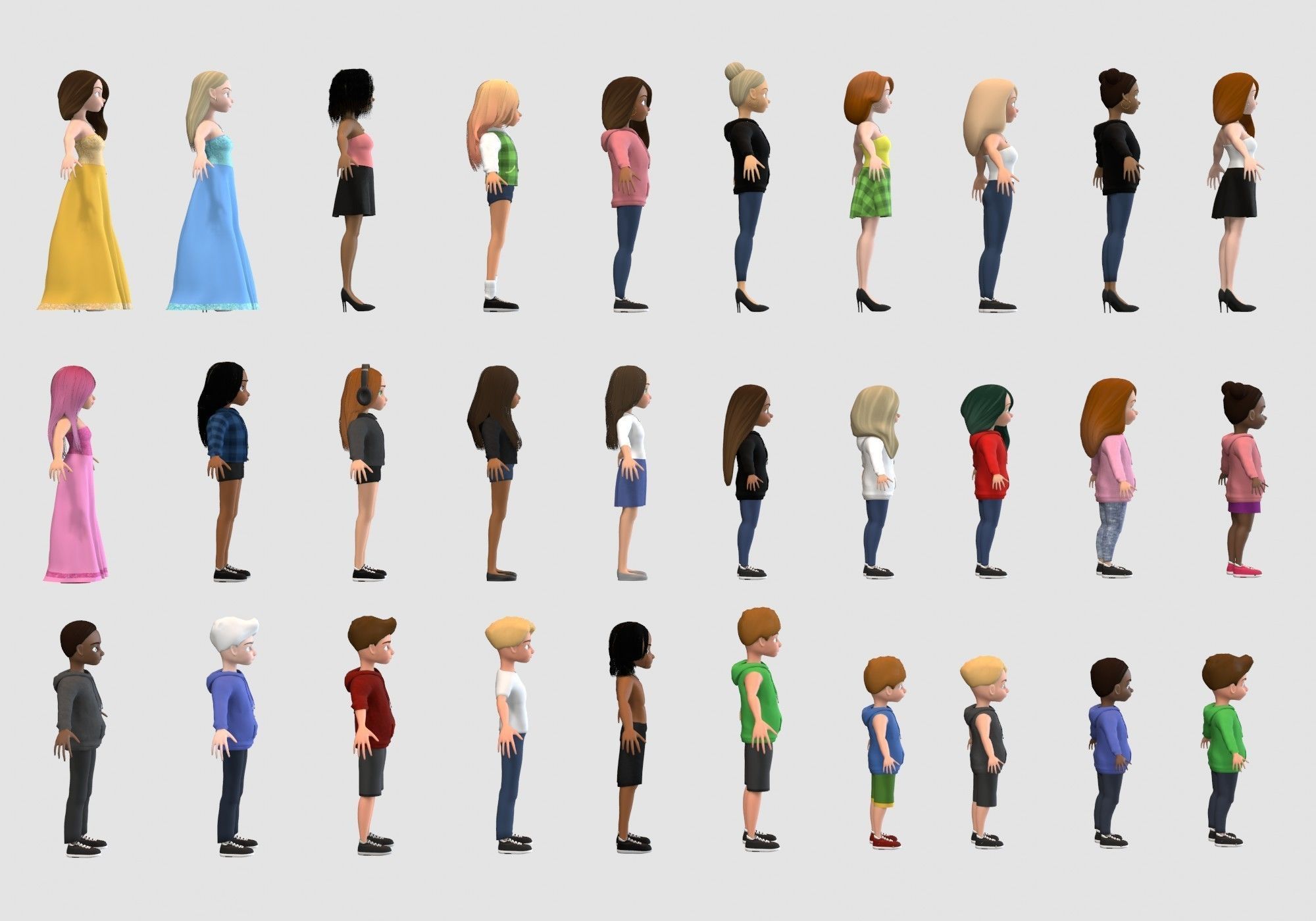 cartoon characters collection 3D model_3