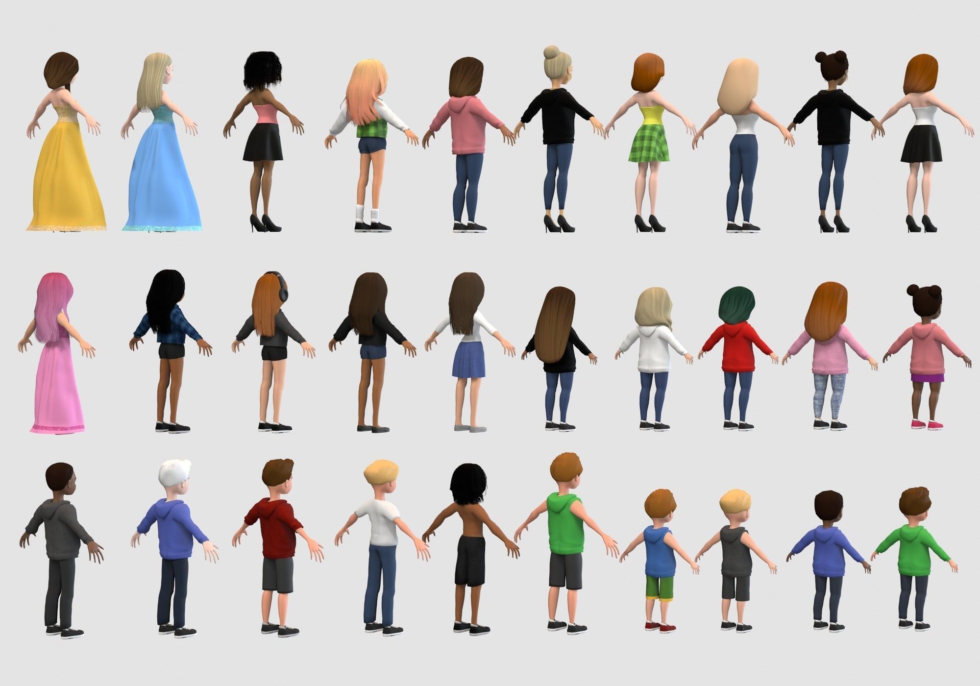 cartoon characters collection 3D model_4