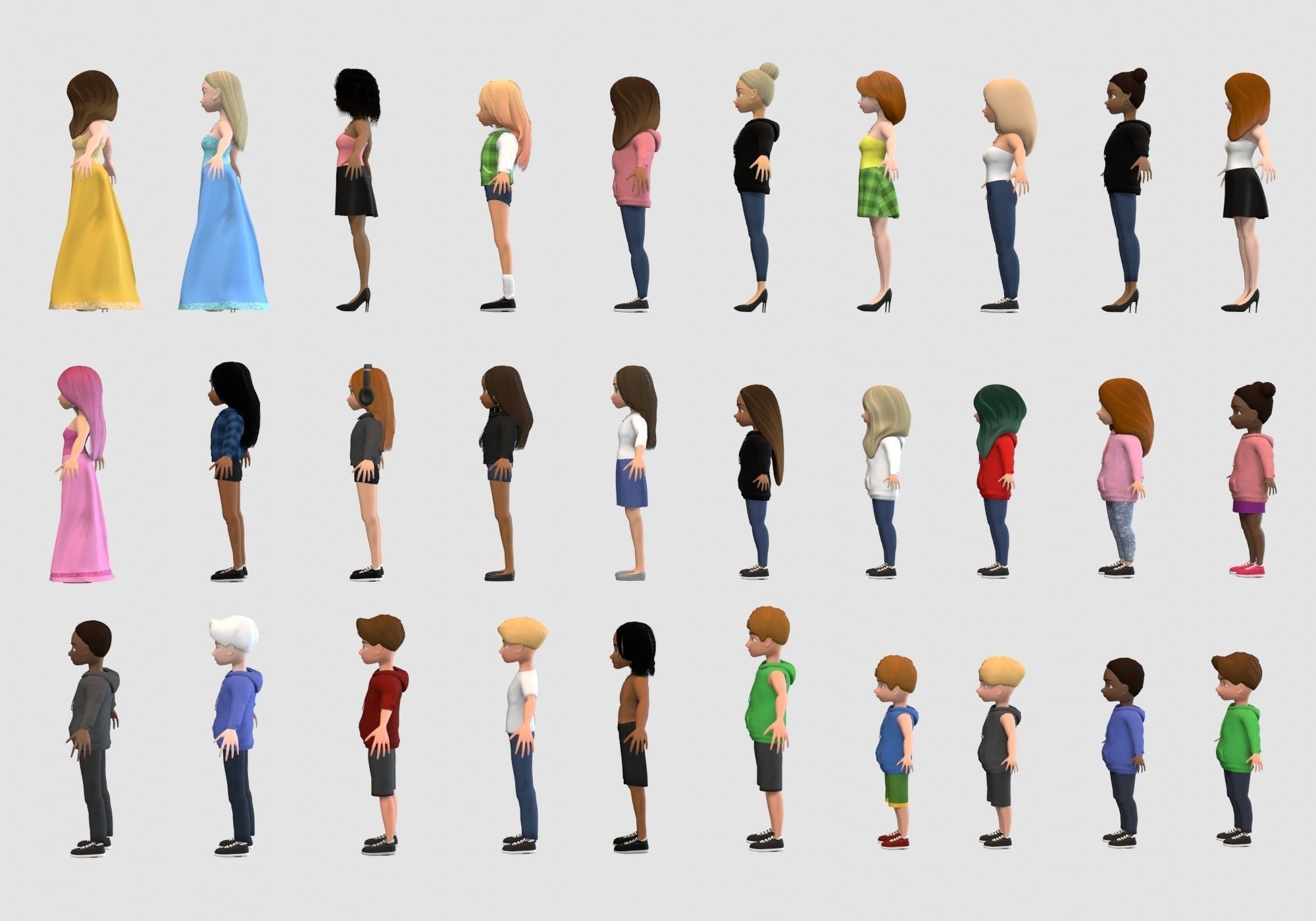 cartoon characters collection 3D model_7