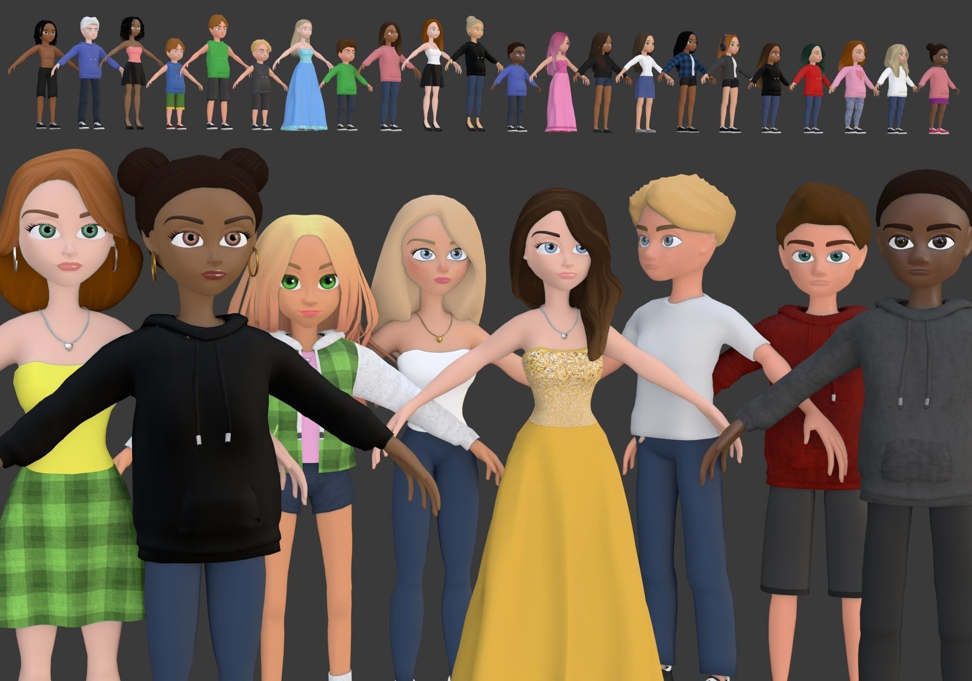 cartoon characters collection 3D model_17