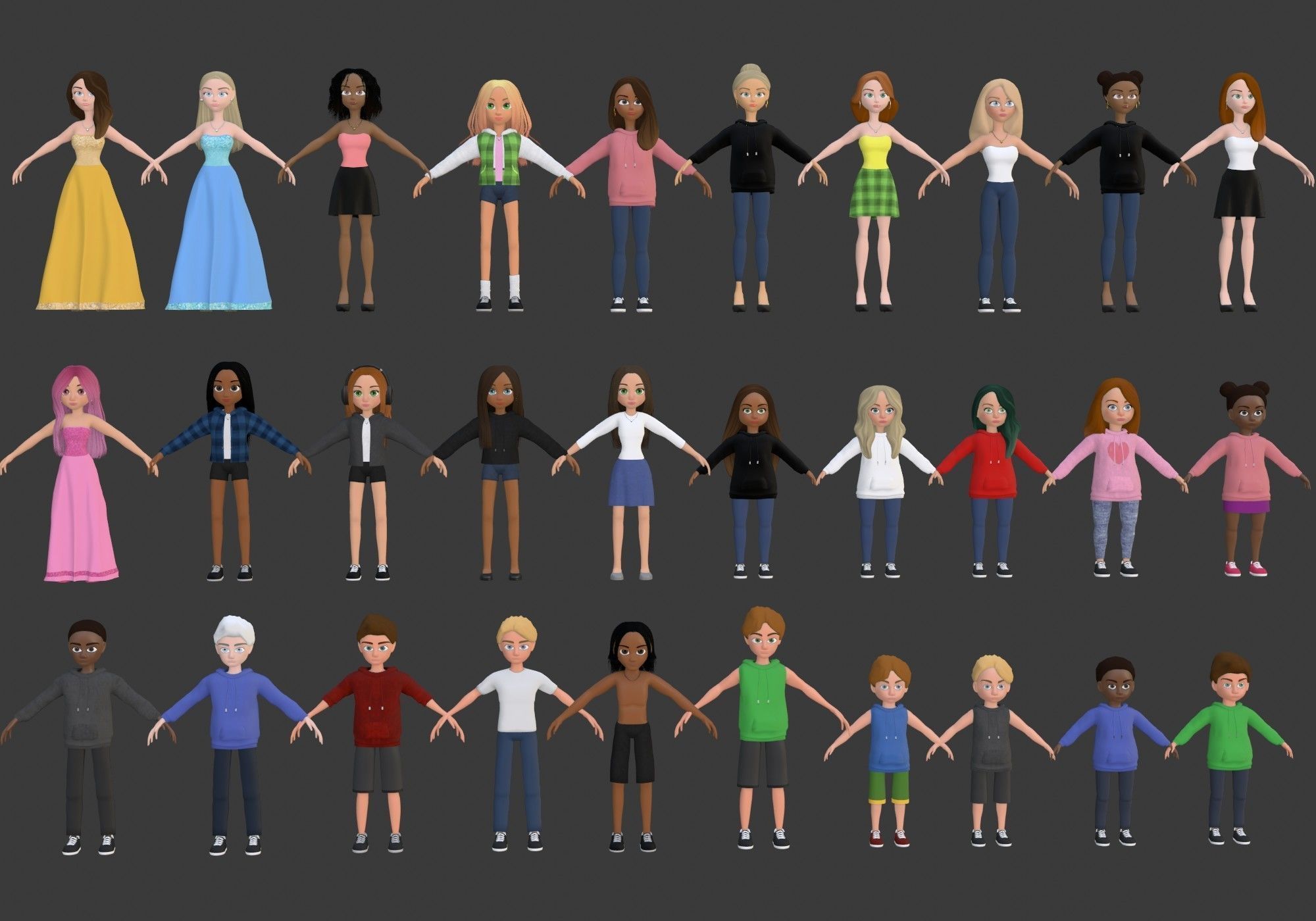 cartoon characters collection 3D model_18