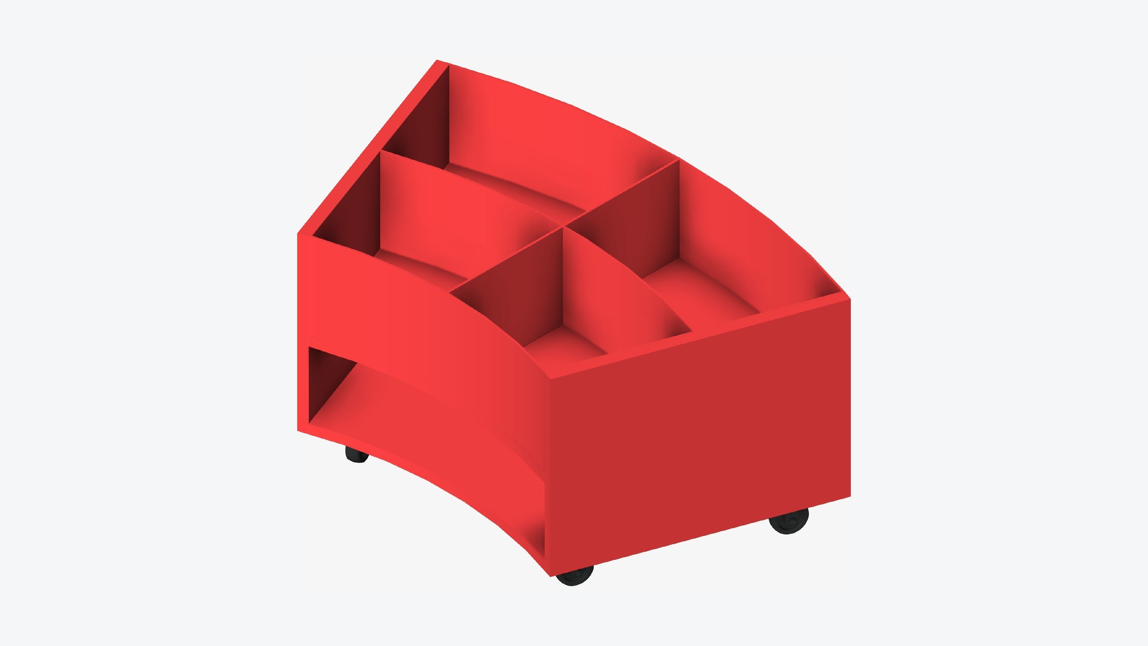Book Box - Library - Integral - Curve Low-poly 3D model_6