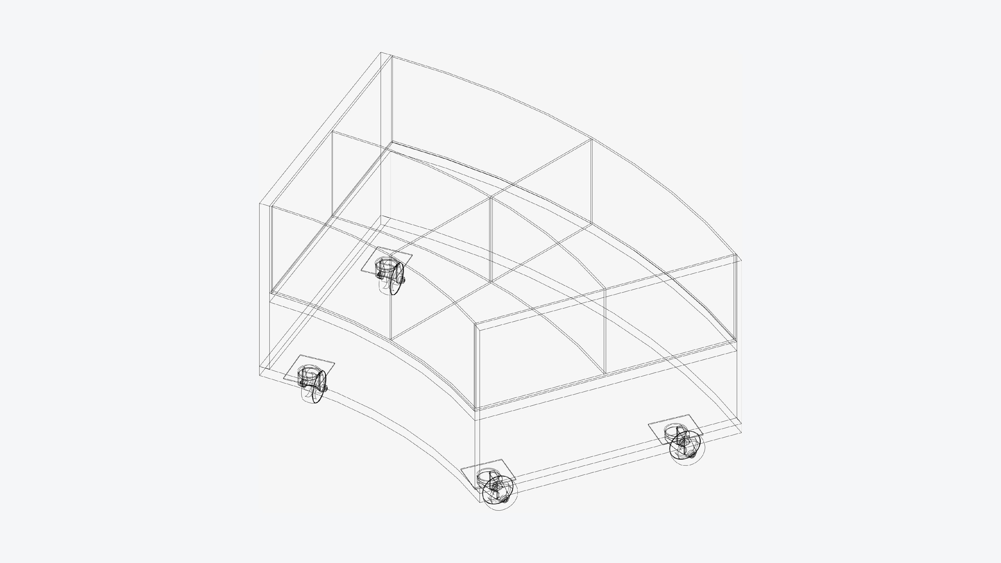 Book Box - Library - Integral - Curve Low-poly 3D model_3