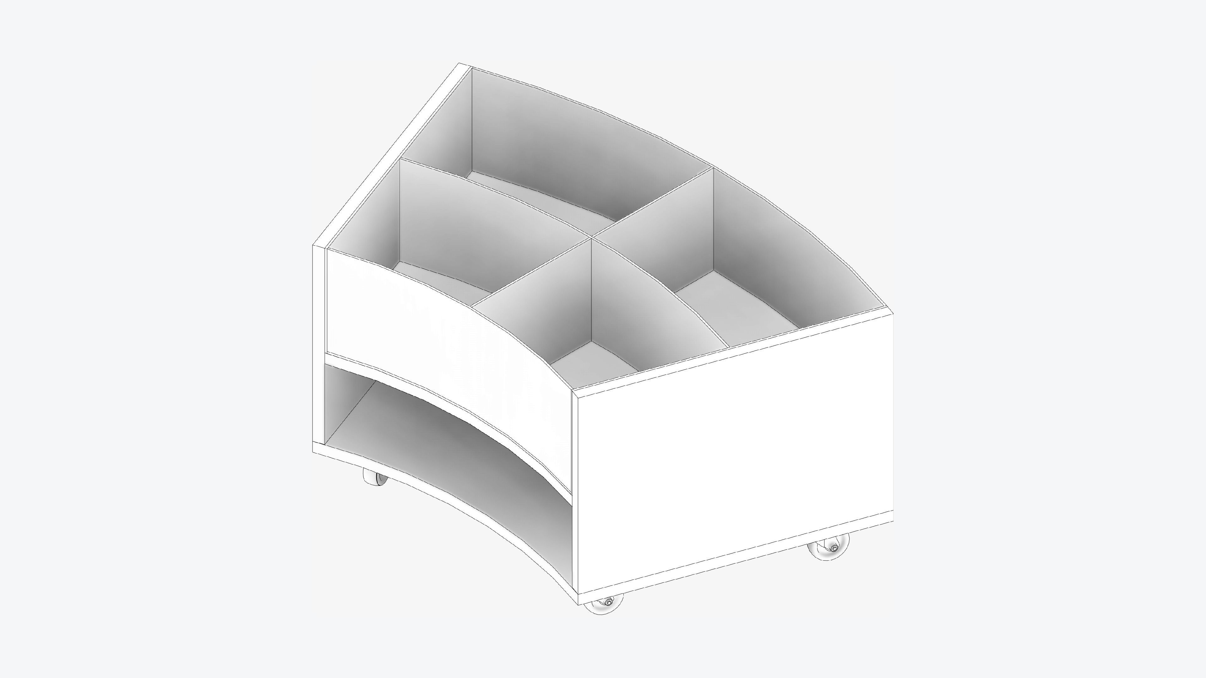 Book Box - Library - Integral - Curve Low-poly 3D model_2