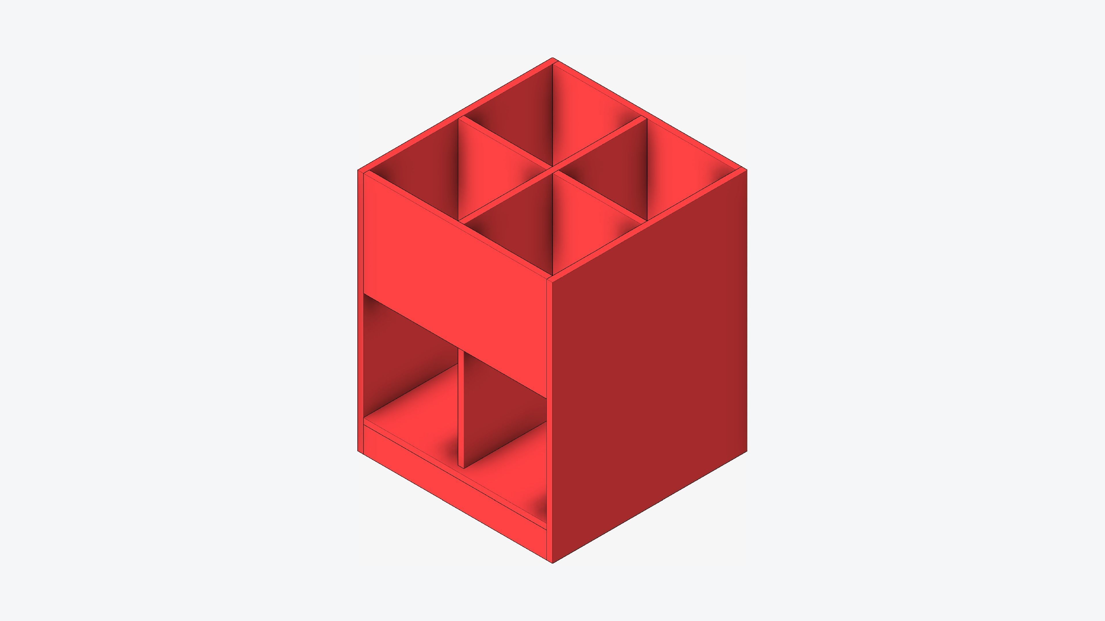 Book Box - Library - Integral - Laminate Low-poly 3D model_1